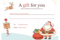 Holiday Gift Certificate Template Inside Free Christmas For Christmas Gift Certificate Template Free Download