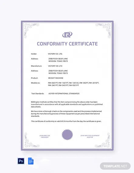 Manufacturer'S Certificate Of Conformance Template Word With Fantastic Certificate Of Manufacture Template