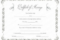 Marriage Certificate (Gray Design) Doc Formats Within Simple Blank Marriage Certificate Template