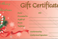 Merry Christmas Gift Certificate Template In Fresh Christmas Gift Certificate Template Free Download