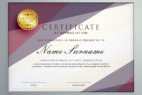 Modern Vector Certificate Template Design With Purple Pertaining To Stunning Free Art Certificate Templates
