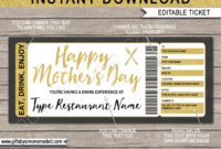 Mother'S Day Restaurant Gift Certificate Template Intended For Awesome Dinner Certificate Template Free