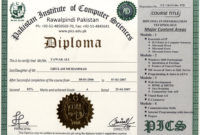 Pakistan Institute Of Computer Sciences, Free Online For Fresh Fake Diploma Certificate Template