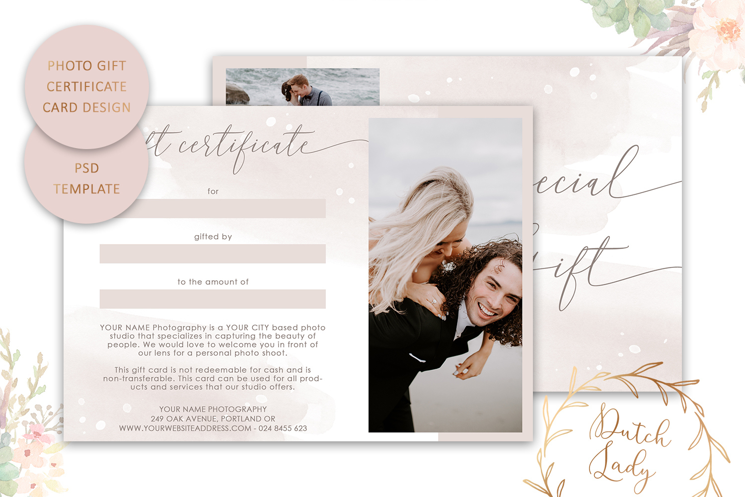Photography Gift Certificate Card Adobe Photoshop .Psd With Regard To Fantastic Free Photography Gift Certificate Template