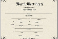 Printable Fake Birth Certificates Elegant Sample Birth Pertaining To Birth Certificate Template Uk