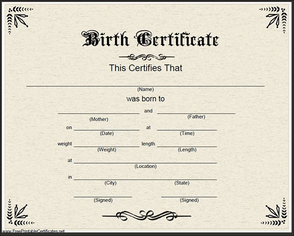 Printable Fake Birth Certificates Elegant Sample Birth With Amazing Birth Certificate Fake Template