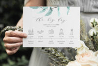 Printable Wedding Itinerary Template Card Timeline Welcome With Wedding Welcome Itinerary Template
