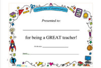 Pto Today: Teacher Appreciation Certificate | Teacher Within Classroom Certificates Templates