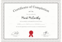 Simple Certificate Of Completion Design Template In Psd, Word In Class Completion Certificate Template