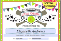 Softball Certificate Templates Free (6 (Dengan Gambar) In Free Softball Certificate Templates