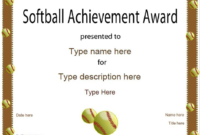 Sports Certificate Softball Certificate Intended For Within Free Softball Certificate Templates