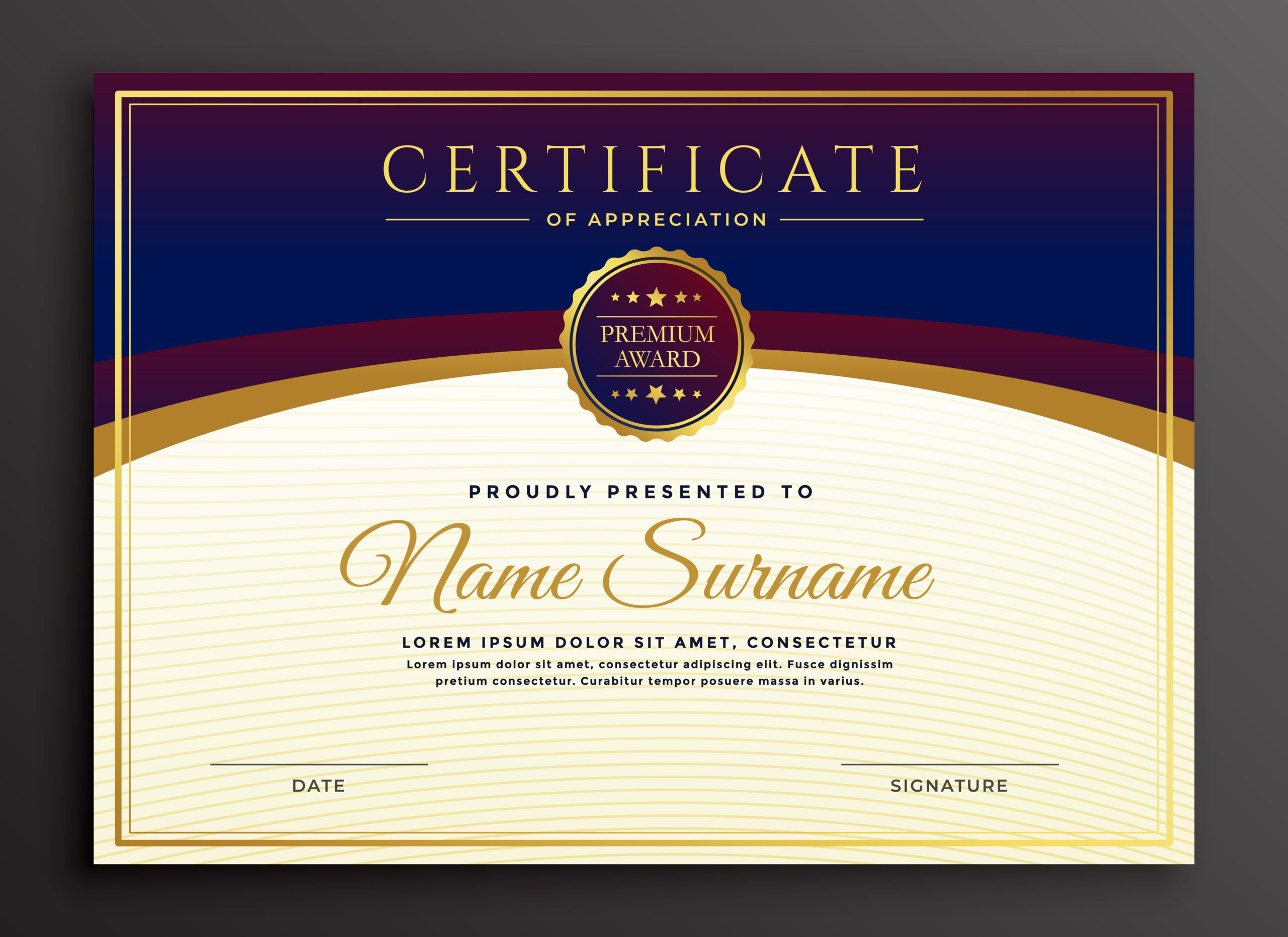Stylish Certificate Design Professional Template Pertaining To Free Art Certificate Templates