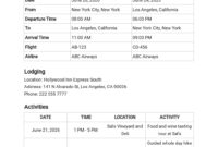 Vacation Itinerary Planner Template [Free Pdf] Word (Doc Throughout Fun Travel Itinerary Template