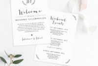 Wedding Itinerary & Welcome Letter Template Welcome Bag Within Wedding Welcome Bag Itinerary Template