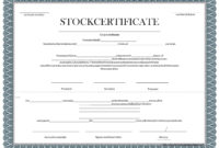 40+ Free Stock Certificate Templates (Word, Pdf Regarding Shareholding Certificate Template