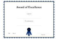 Award Template Certificate Borders | Award Of Excellenceis Pertaining To Sample Award Certificates Templates