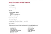 Board Of Directors Meeting Agenda Template 8+ Free Word In School Board Meeting Agenda Template