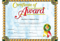 Certificate Of Award, Va632 | Certificate Templates Regarding Student Of The Year Award Certificate Templates