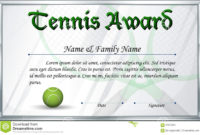Certificate Template For Tennis Award Stock Vector In Fresh Tennis Certificate Template Free