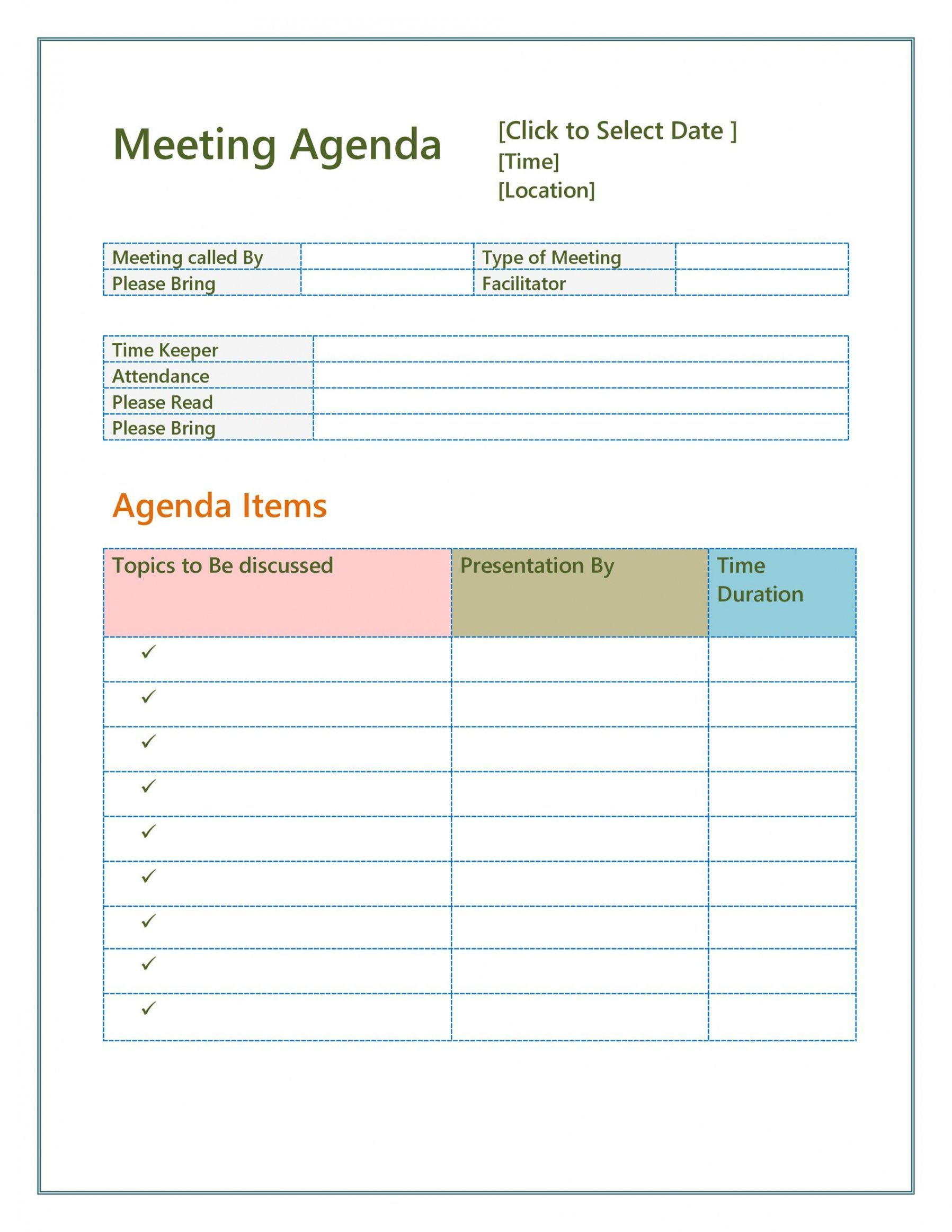 Free 46 Effective Meeting Agenda Templates Templatelab Fun Pertaining To Weekly One On One Meeting Agenda Template