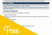 Free Cub Scout Pack Meeting Plans Save You Time | Cub Within Cub Scout Committee Meeting Agenda Template