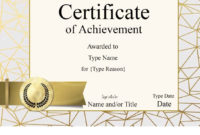 Free Printable Certificate Of Achievement | Customize Online With Top Template For Certificate Of Award