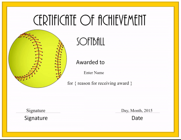 Free Softball Certificate Templates Customize Online Within Softball Certificate Templates