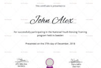 National Fencing Training Certificate Design Template In Regarding Workshop Certificate Template