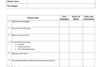 Staff Meeting Agenda & Minutes Template In Word And Pdf Pertaining To Safety Meeting Agenda Items