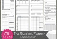 Student Planner Printable Set Sized Small 5.5 X With Regard To Free Student Agenda Planner Template