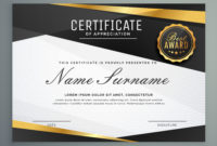 Stylish Certificate Of Appreciation Award Template In Intended For Winner Certificate Template
