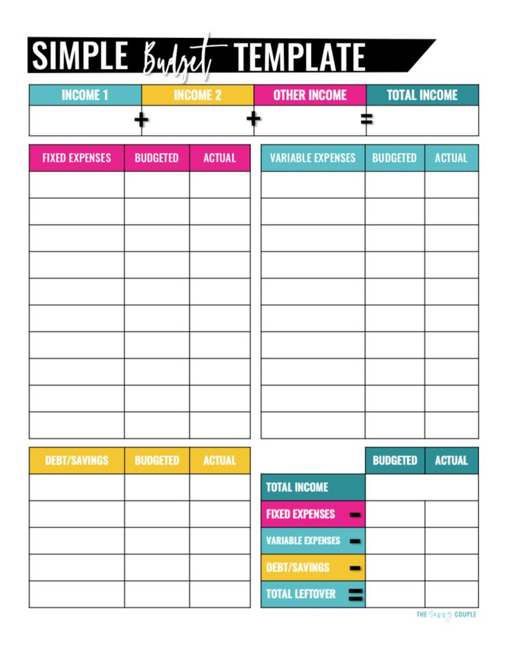 Simple Monthly Budget Template {Printable &amp; Digital inside Easy Budget Planner Template