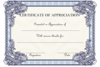 10+ Editable Certificate Of Appreciation Templates Free Throughout Employee Recognition Certificates Templates Free