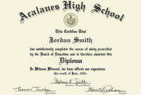 60+ Free High School Diploma Template Printable Within Awesome Free School Certificate Templates
