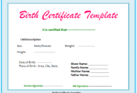 Birth Certificate Template For Microsoft Word (2 Pertaining To Birth Certificate Template For Microsoft Word