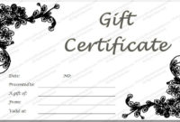 Black Flowery Gift Certificate Template In Black And White Throughout Fantastic Black And White Gift Certificate Template Free