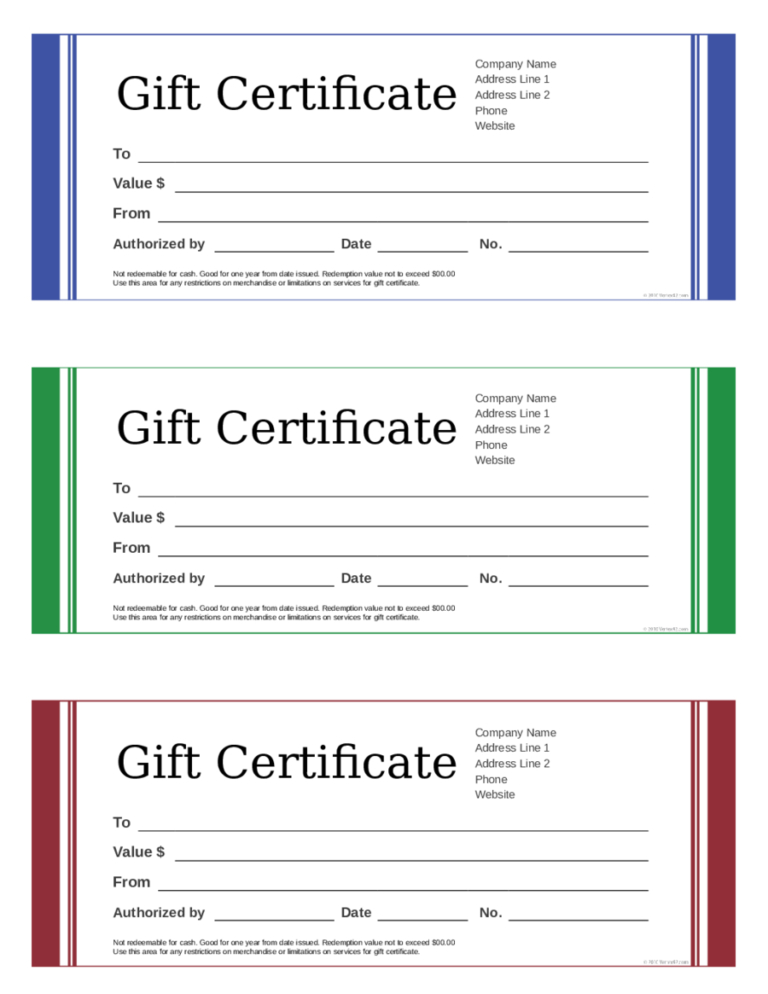 Blank Gift Certificate Edit, Fill, Sign Online In Stunning Fillable Gift Certificate Template Free
