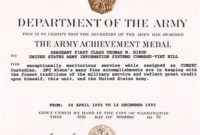 Certificate Of Achievement Army Template Best Templates Inside Army Certificate Of Achievement Template