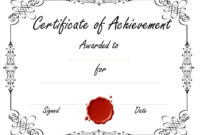 Certificate Of Achievement Template, Certificate Of Inside Free Printable Blank Award Certificate Templates