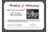 Certificate Of Authenticity Certificates Templates Free Regarding Free Art Certificate Template Free