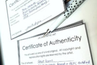 Certificate Of Authenticity Template For Photographers. | Etsy Intended For Certificate Of Authenticity Photography Template
