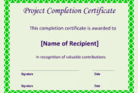 Certificate Of Completion Project | Templates At With Amazing Certificate Of Completion Construction Templates