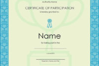 Certificate Of Participation Template Image Word With Regard To Awesome Certificate Of Participation Template Doc