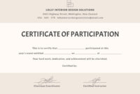 Certificate Of Participation Template Pdf Business Plan Throughout Free Certificate Of Participation Template Pdf