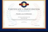 Certificate Of Participation Template With Laurel Backgrou With Amazing Certificate Of Participation Word Template