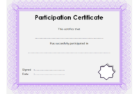 Certificate Of Participation Template Word (2 With Certification Of Participation Free Template