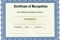 Certificate Of Recognition Word Template 6 Best Inside Simple Certificate Of Recognition Word Template