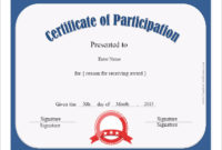 Certificate Participation Certificates Templates Free Throughout Stunning Certification Of Participation Free Template
