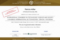 Certificates Technology, Science And Society With With Regard To Stunning Conference Certificate Of Attendance Template