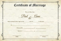 Classic Marriage Certificate Design Template In Psd, Word Inside Certificate Of Marriage Template
